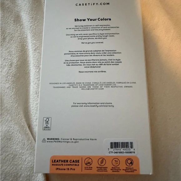 Clare V X casetify navy and poppy jag iPhone 15 Pro Case NWT - Picture 3 of 6